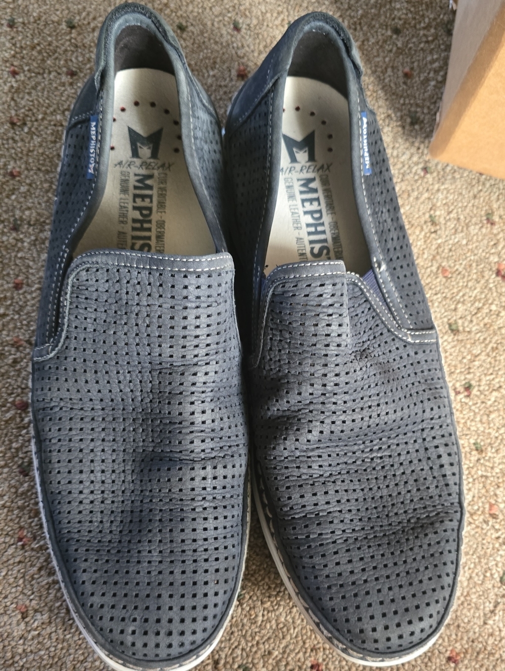 Mephisto Men’s Gray Perforated Slip-On Loafers (OBO)